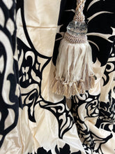 Load image into Gallery viewer, Beautiful Faux Silk Curtains with Black Velvet 87”d x 36” each Panel