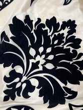 Load image into Gallery viewer, Beautiful Faux Silk Curtains with Black Velvet 87”d x 36” each Panel