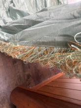 Load image into Gallery viewer, Stunning Silk Curtains with trim 90” drop x 92” wide per panel ungathered