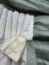 Load image into Gallery viewer, Stunning Silk Curtains with trim 90” drop x 92” wide per panel ungathered