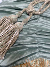 Load image into Gallery viewer, Stunning Silk Curtains with trim 90” drop x 92” wide per panel ungathered
