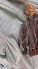Load and play video in Gallery viewer, Colefax & Fowler Lucerne Silk INTERLINED Curtains 89"d x 49"w per Panel Gathered