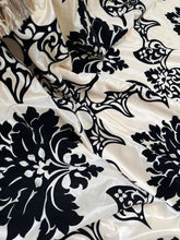 Load image into Gallery viewer, Beautiful Faux Silk Curtains with Black Velvet 87”d x 36” each Panel
