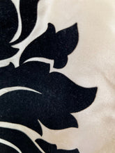 Load image into Gallery viewer, Beautiful Faux Silk Curtains with Black Velvet 87”d x 36” each Panel

