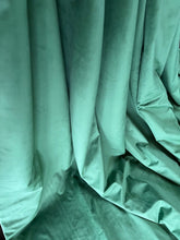 Load image into Gallery viewer, Beautiful Emerald INTERLINED Velvet Eyelet Curtains 85”drop x 53” wide per panel
