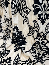 Load image into Gallery viewer, Beautiful Faux Silk Curtains with Black Velvet 87”d x 36” each Panel
