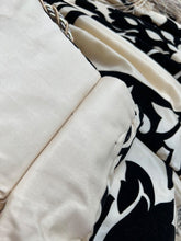 Load image into Gallery viewer, Beautiful Faux Silk Curtains with Black Velvet 87”d x 36” each Panel

