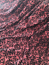 Load image into Gallery viewer, Pair Professionally Made Heavy Satin Blend &amp; Flock Pattern Curtains 92&quot;d 47” Pleated width ea Panel
